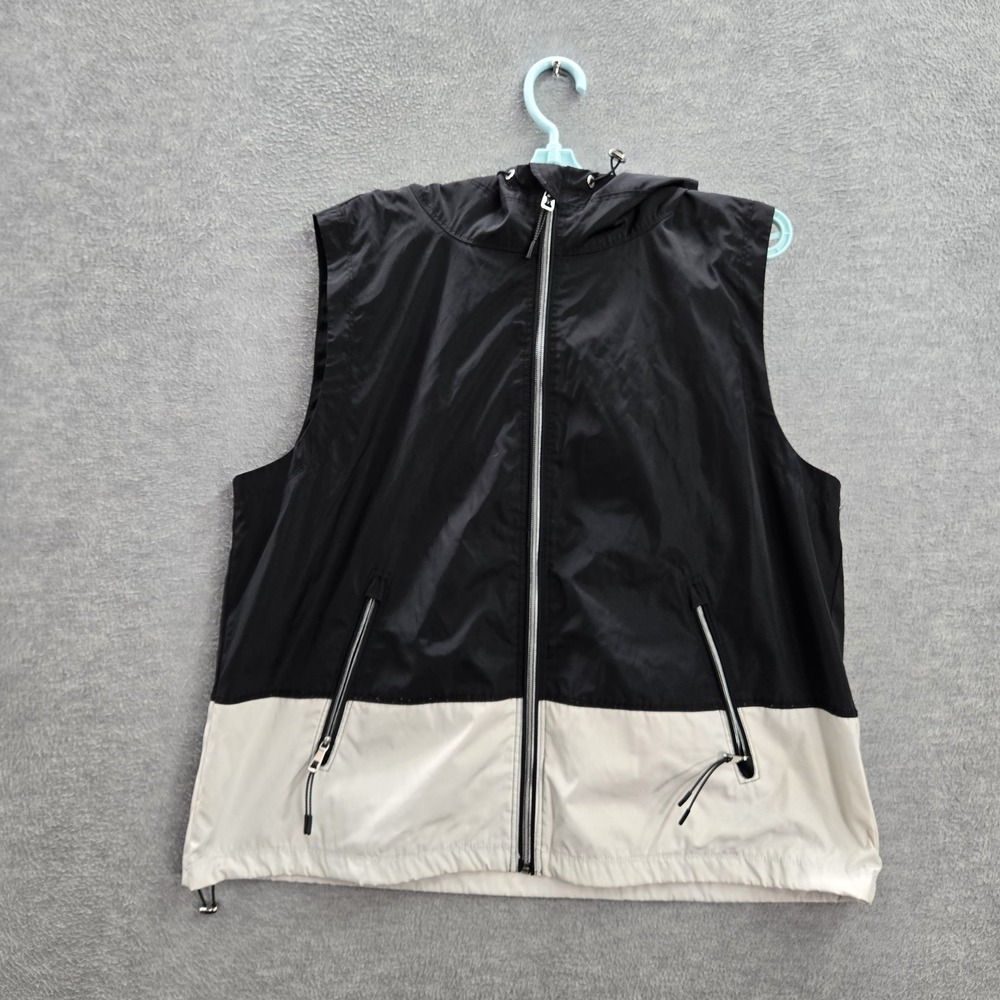 Calvin Klein Jacket L Black Nylon Polyester Colorblock Windbreaker READ